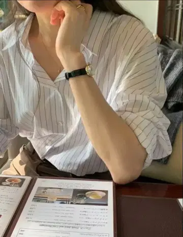 한국 여성용 ounce 온스 스트라이프 셔츠