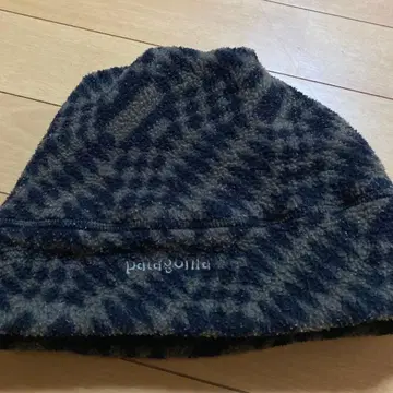 USA제 patagonia 플리스 니트 모자 그레이 기하학 패턴