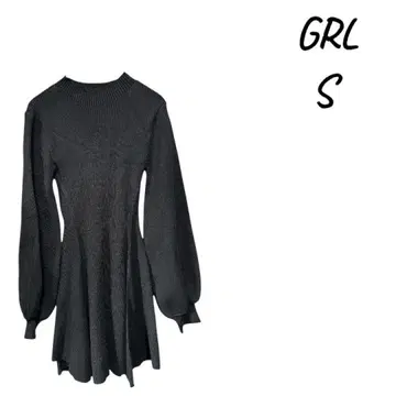 GRL. 블랙 니트 미니 원피스 S 사이즈