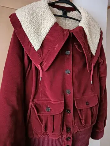 마크제이콥스 보아 코트 자켓 와인 레드