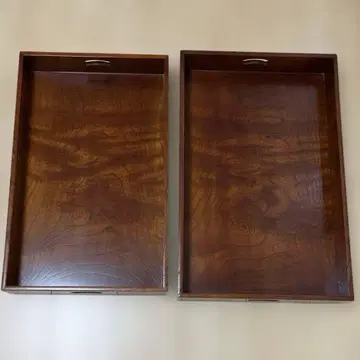 의상 소품 수납용 란레본 이중 옷칠 그릇 2개 세트