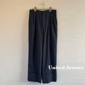 United Arrows 체크 무늬 와이드 팬츠