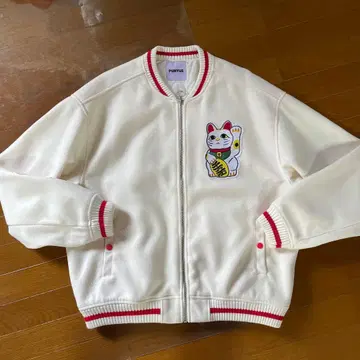 푸뉴즈 고양이와 후지산 자수 화이트 스카잔