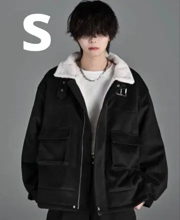 ADRER B-3 멜톤 보아 플라이트 자켓 블랙 S