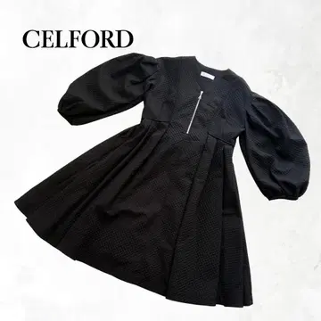[ 새상품급 ] 셀포드 엠보싱 미니 원피스 38 블랙