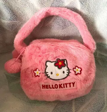 산리오 헬로키티 보아 퍼 백 헤이세이 레트로 1998 핑크퍼