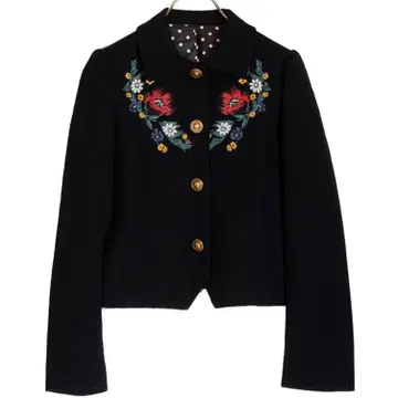 Lois CRAYON 자수 자켓 로이스크레용 울 골드 버튼 일본제