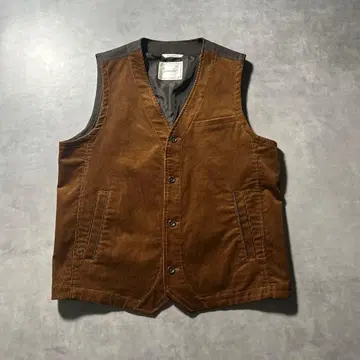 빈티지 코듀로이 멀티 포켓 절개 레트로 헌팅 베스트