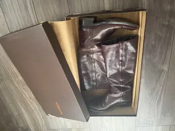 BUTTERO 다크 브라운 가죽 롱 부츠