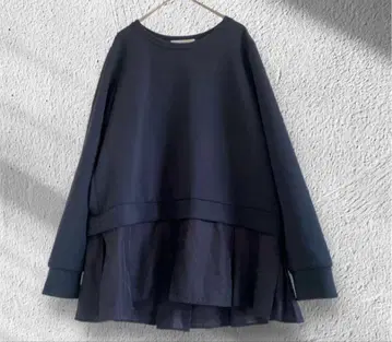 빅 사이즈! 레리아 엠플러스 하우스 긴팔 티셔츠 네이비