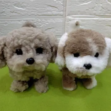 쓰리코인즈 움직이는 봉제 인형 강아지 2마리 세트