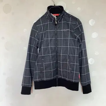 마리끌레르 체크 무늬 본딩 블루종 M 사이즈