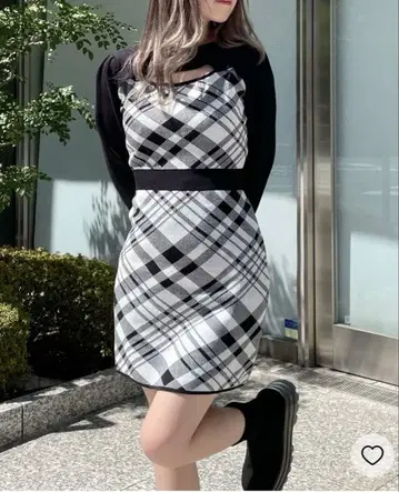 oneway abc une face 자카드 백리본 원피스