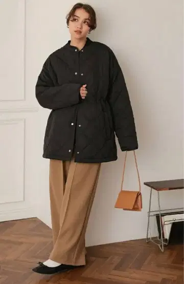 titivate 허리 드로우 스트링 퀼팅 자켓