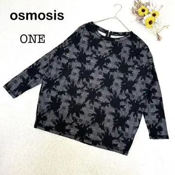 [ 오즈모시스 ] 패턴 튜닉 기장 티셔츠 블랙 블랙 ONE