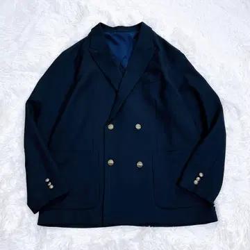 새상품급 지유 더블 브레스트 자켓 네이비 XL
