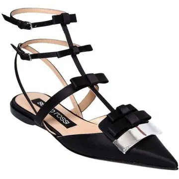 세르지오 로시 블랙 스트랩 리본 뮬 35.5 블랙