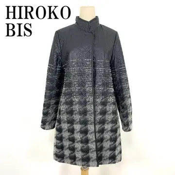 LA8656 히로코비스 퀼팅 코트 블랙 화이트 폴리에스테르 100% 9