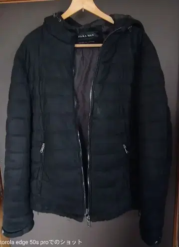 따뜻하고 세련된 ZARAMAN 퀼팅 다운 자켓 블랙