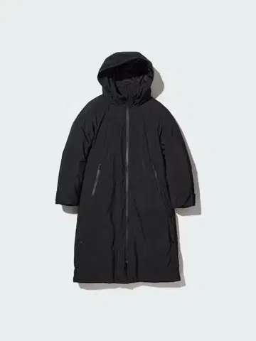 유니클로 울트라웜 하이브리드 다운 롱 코트 블랙 L 사이즈