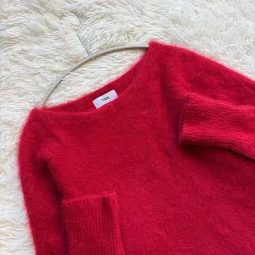 TONAL 울 라쿤 복슬복슬 니트 스웨터 빨간색