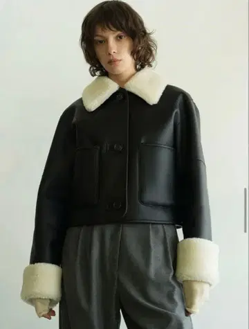 CLANE VEGAN LEATHER BOA SHORT JACKET 2