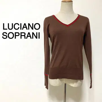 [ 캐시미어 혼방 ] LUCIANO SOPRANI 브라운 컬러 V넥 니트