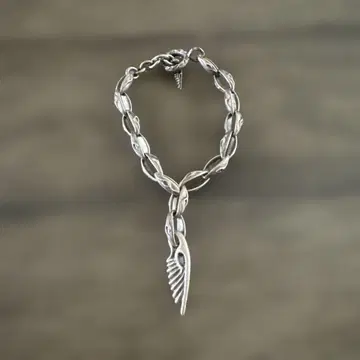 실버 날개 모티브 체인 팔찌