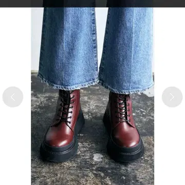 MOUSSY 플랫폼 레이스업 부츠 통굽 부츠