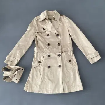 MIXTHR 베이지 더블 브레스트 트렌치코트 M