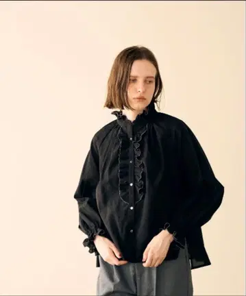 MARILYN MOON 시어 자보 레이스 블라우스