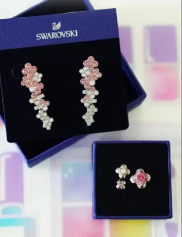 스와로브스키 Cherie 오픈 반지 & 귀걸이