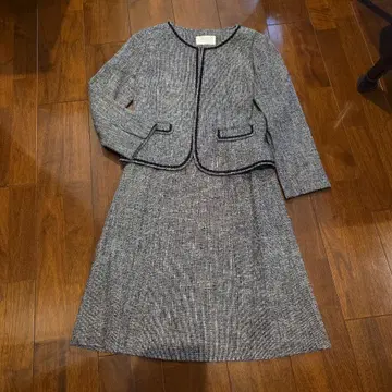 그레이 계열 트위드 셋업