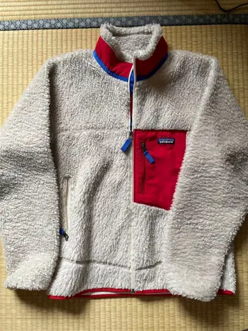 patagonia 플리스 자켓 내추럴/레드 레트로x 자켓 M