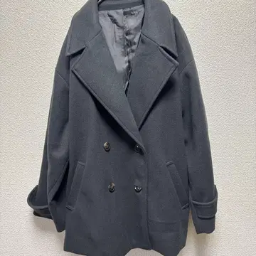 [ GRL ] 다크 그레이 더블 브레스트 체스터 코트 오버 사이즈