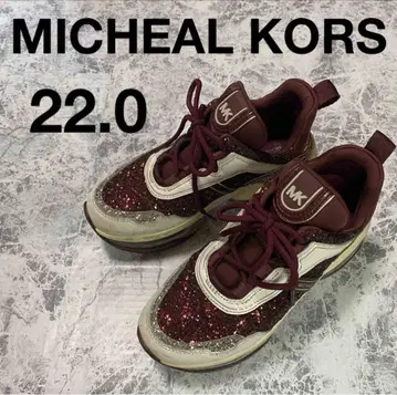 레어 MICHAEL KORS 22.0 글리터 스니커즈 보르도