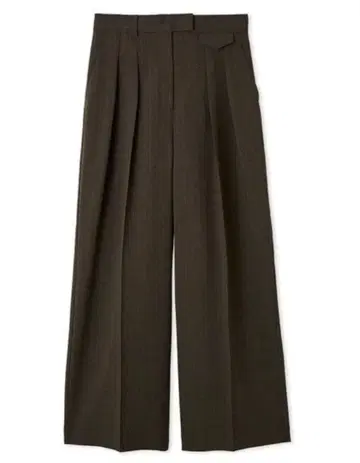 mila owen 플랩 디자인 2 턱 와이드 팬츠