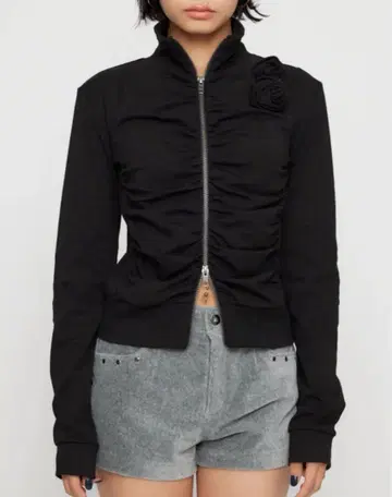 LAGUA GEM 프론트 집 개더 상의