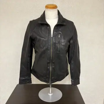 AVIREX 블랙 싱글 라이더 자켓 M 남성용