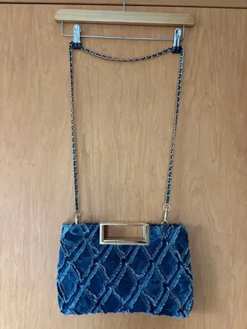 데님 파티 백 다크 블루