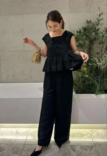 ANDRESD 페플럼 셋업 드레스