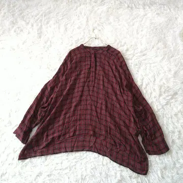 ZARA WOMAN 자라 우먼 체크 긴팔 셔츠 튜닉 M 빨간색