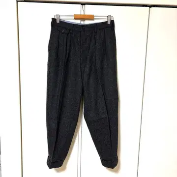 BEAMS+ 2 플리츠 와이드 울 플란넬 팬츠