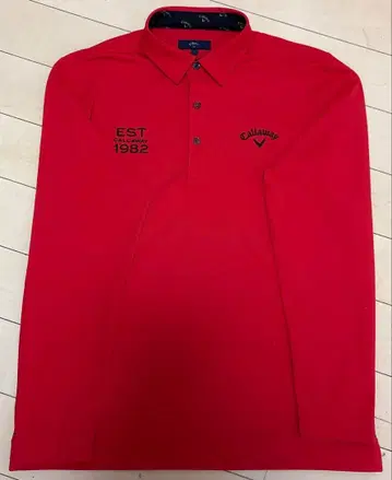 Callaway 빨간색 긴팔 피케 셔츠 L