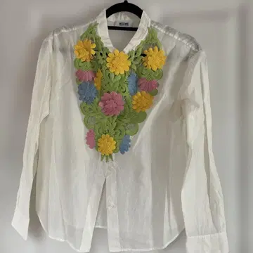 MOSCHINO CHEAPANDCHIC 꽃무늬 자수 긴팔 셔츠 38