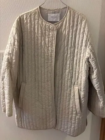 OPAQUE.CLIP 퀼팅 자켓 화이트 베이지