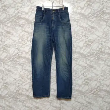 yunahica x chieko 루즈 데님 허리밴딩 데미지 가공