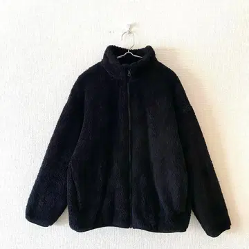 [ 유니클로 ] 퍼 리프 플리스 풀집업 자켓 하이넥 포켓 있음 XL