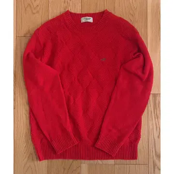 크로커다일 레드 다이아몬드 편직 모 100% 니트 스웨터