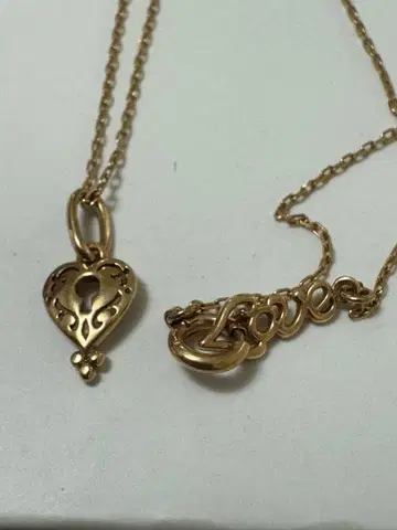 스타 주얼리 K10 골드 하트&Love 목걸이